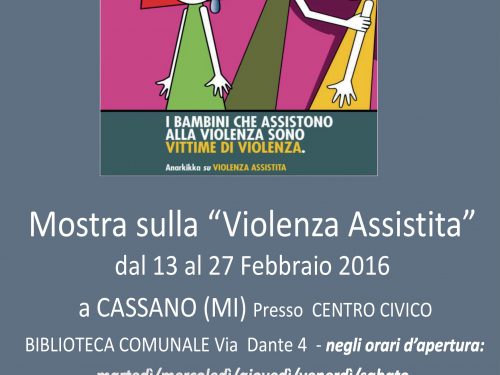 Cassano d’Adda (Mi) espone la Mostra sulla “Violenza assistita”