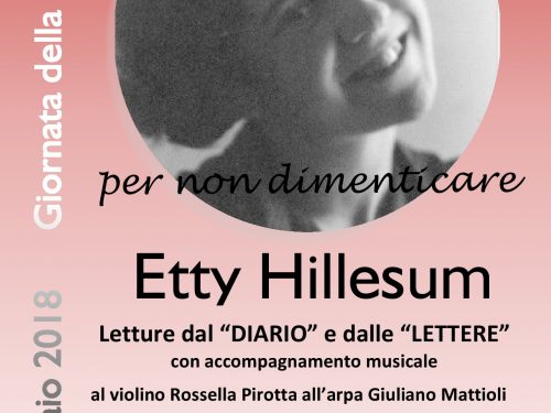 Giornata della memoria 2018:  Etty Hillesum per non dimenticare